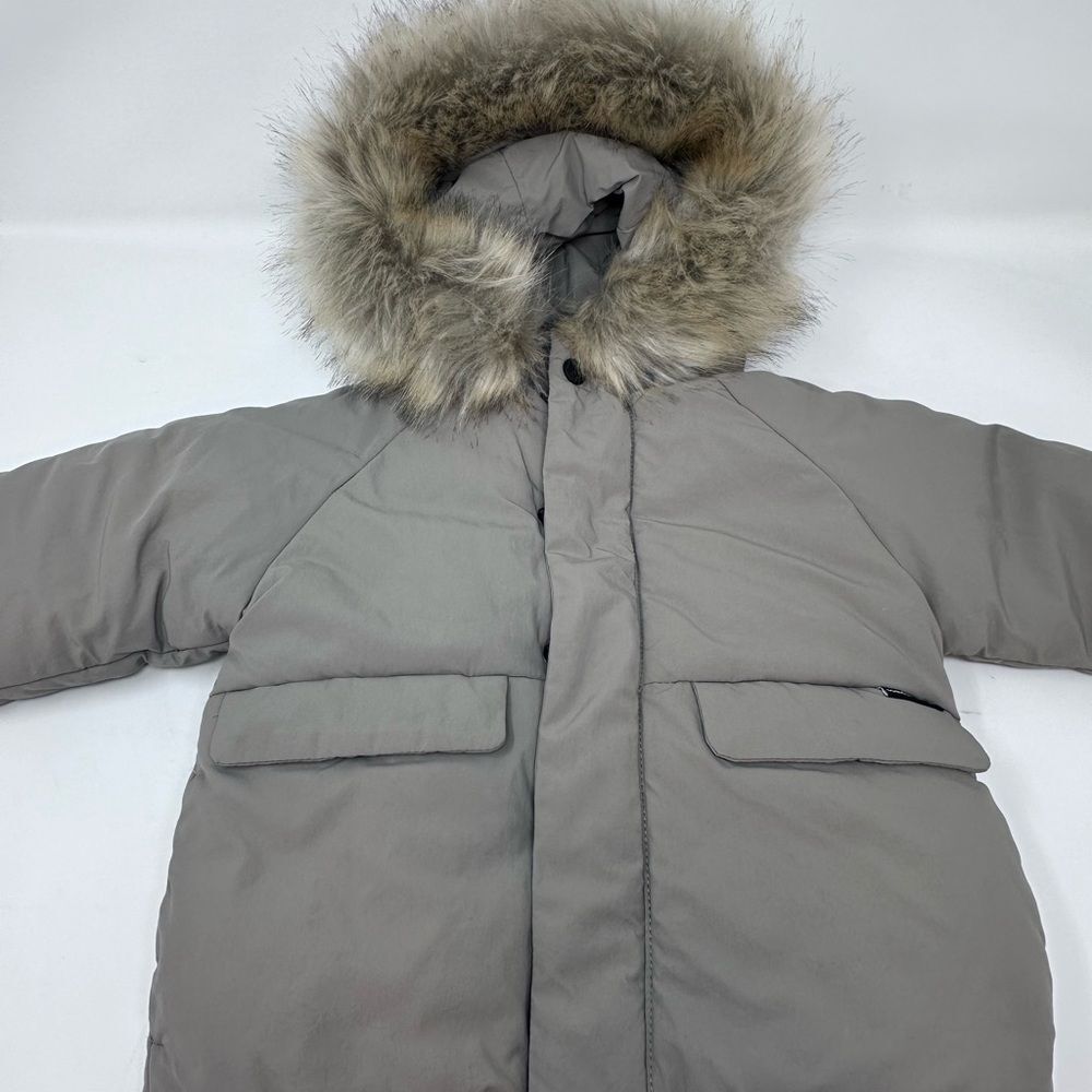 Zara Kids Freudenberg Puffer Coat with Faux Fur Trim, Fur Lined, Water Repellent
